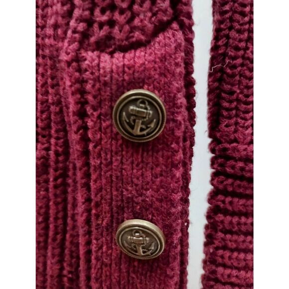 Sonoma dark red patterned knit sweater size medium - Picture 3 of 5